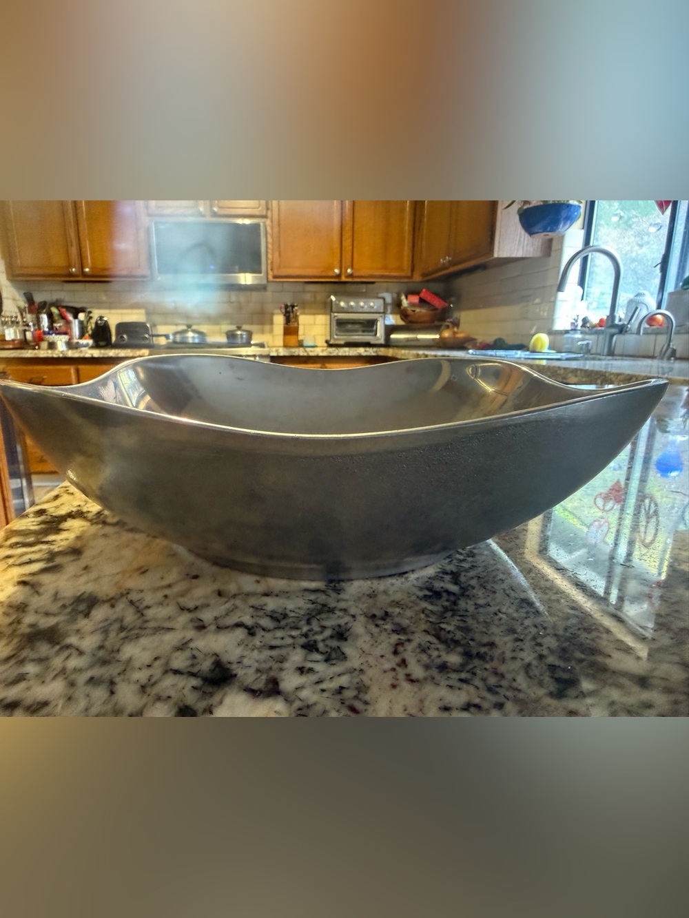 Gray Decorative metal Serving Bowl - Home Kitchen